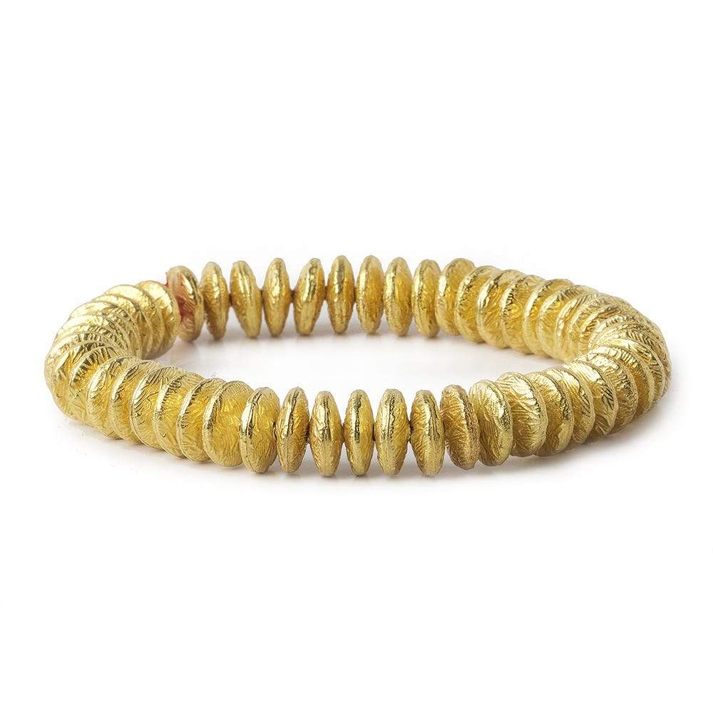 10mm 22kt Gold Plated Copper Disc with Crosshatch Pattern 8 inch 52 pieces (ONLINE ORDER ONLY)