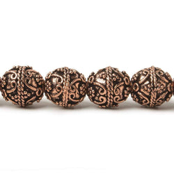 10mm Antiqued Copper Beads Roval Victorian Swag 8 inch 18 pcs