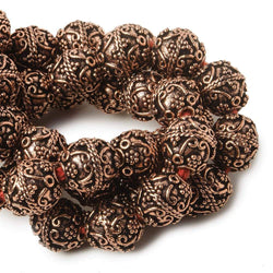 10mm Antiqued Copper Beads Roval Victorian Swag 8 inch 18 pcs