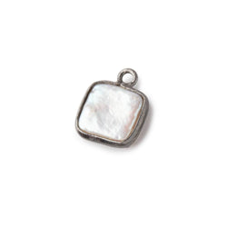 10mm Black Gold Bezel Off White Square Pearl Pendant 1 piece (ONLINE ORDER ONLY)
