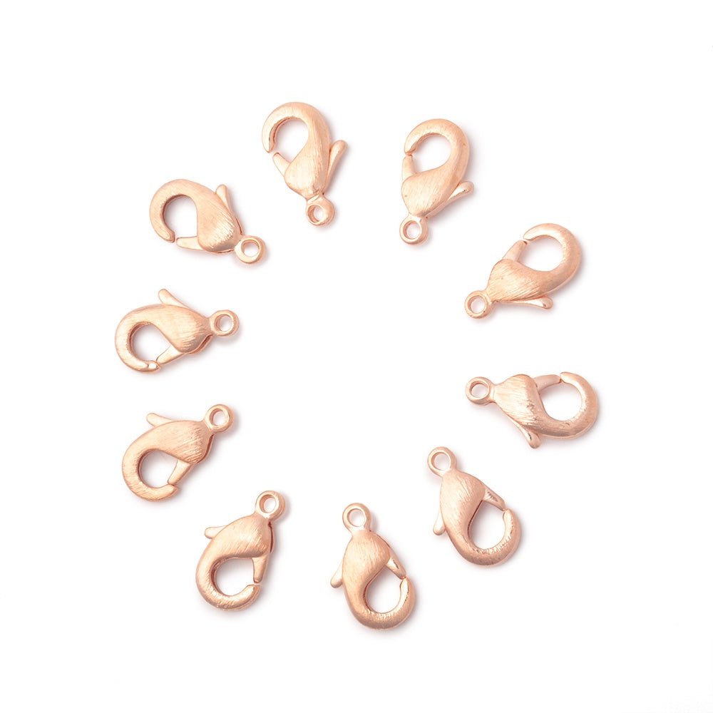 10mm Brushed Lobster Clasp Set of 10 Pieces (ONLINE ORDER ONLY)
