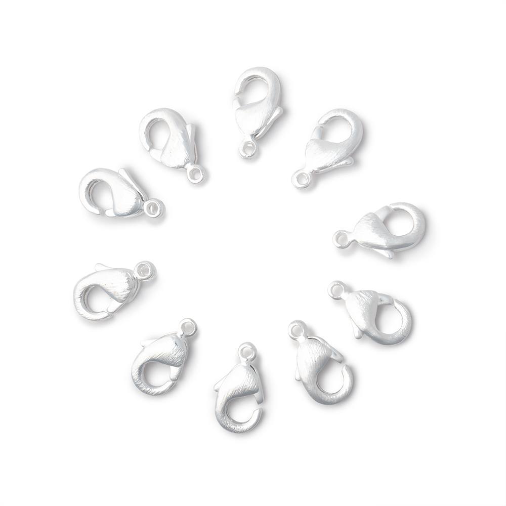 10mm Brushed Lobster Clasp Set of 10 Pieces (ONLINE ORDER ONLY)
