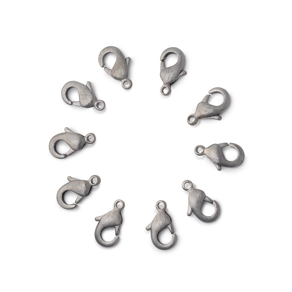 10mm Brushed Lobster Clasp Set of 10 Pieces (ONLINE ORDER ONLY)