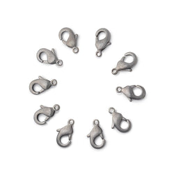 10mm Brushed Lobster Clasp Set of 10 Pieces (ONLINE ORDER ONLY)