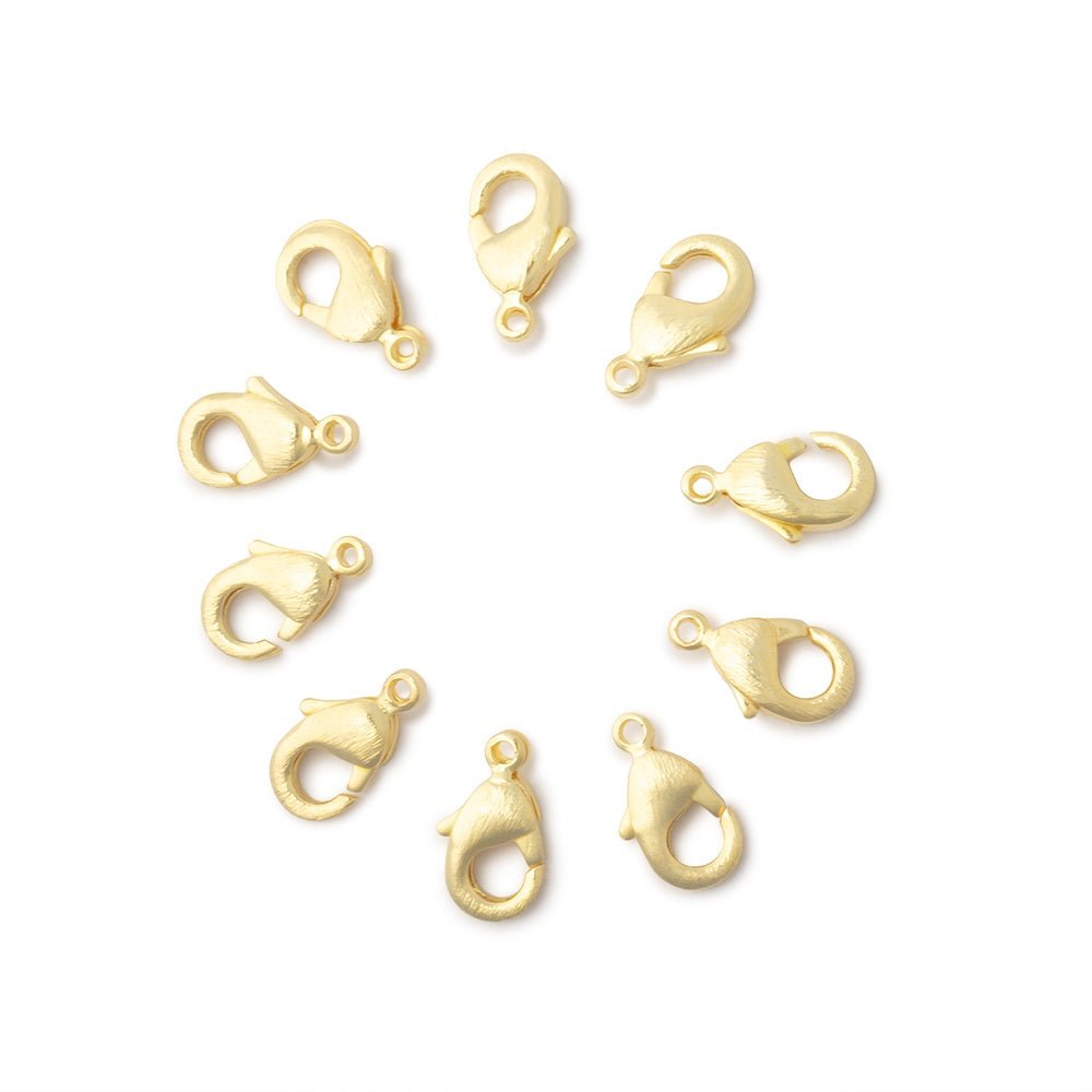 10mm Brushed Lobster Clasp Set of 10 Pieces (ONLINE ORDER ONLY)