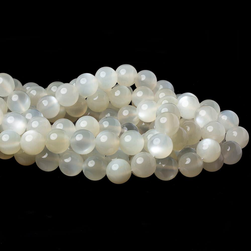 10mm Ceylon Off White Moonstone Plain Rounds 16 inch 41 beads AA (ONLINE ORDER ONLY)