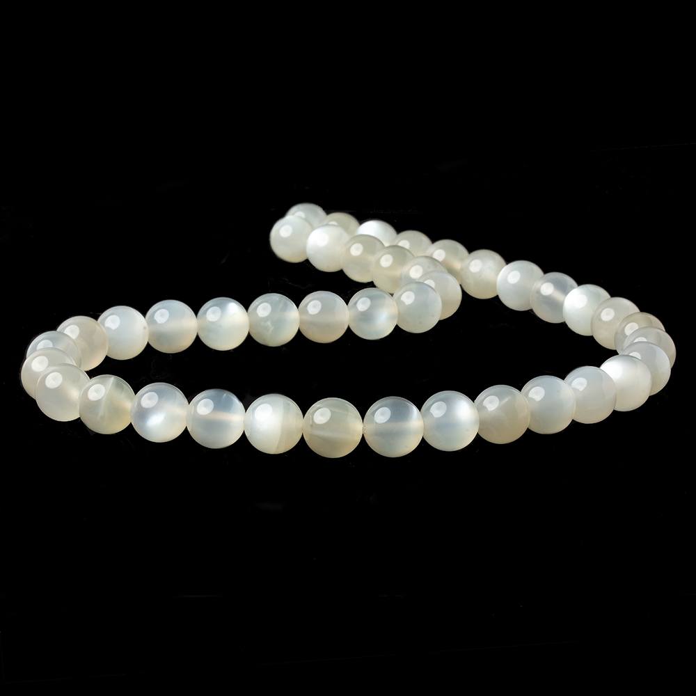 10mm Ceylon Off White Moonstone Plain Rounds 16 inch 41 beads AA (ONLINE ORDER ONLY)