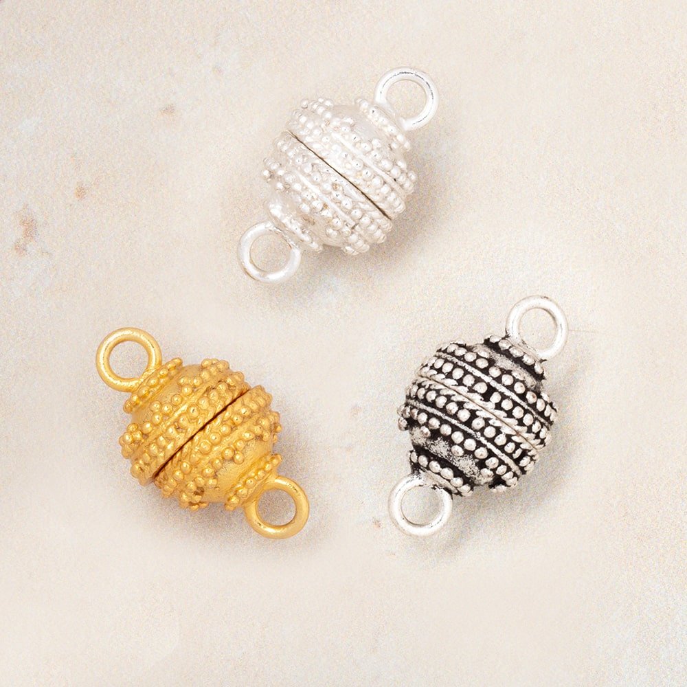 10mm Concentric Miligrain Design Magnetic Clasp 1 piece (ONLINE ORDER ONLY)