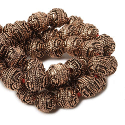 10mm Copper Bead Bead Round Four Leaf tip 8 inch 18 pcs