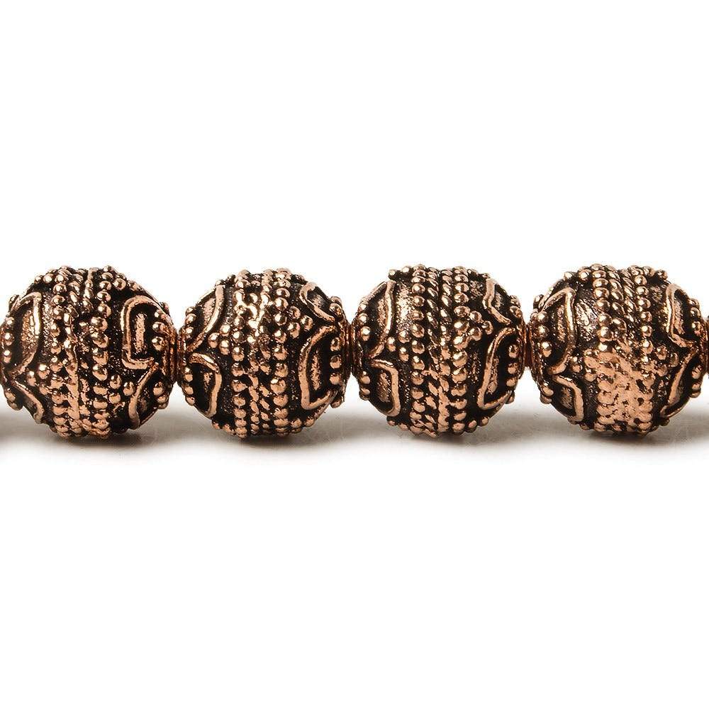 10mm Copper Bead Bead Round Four Leaf tip 8 inch 18 pcs