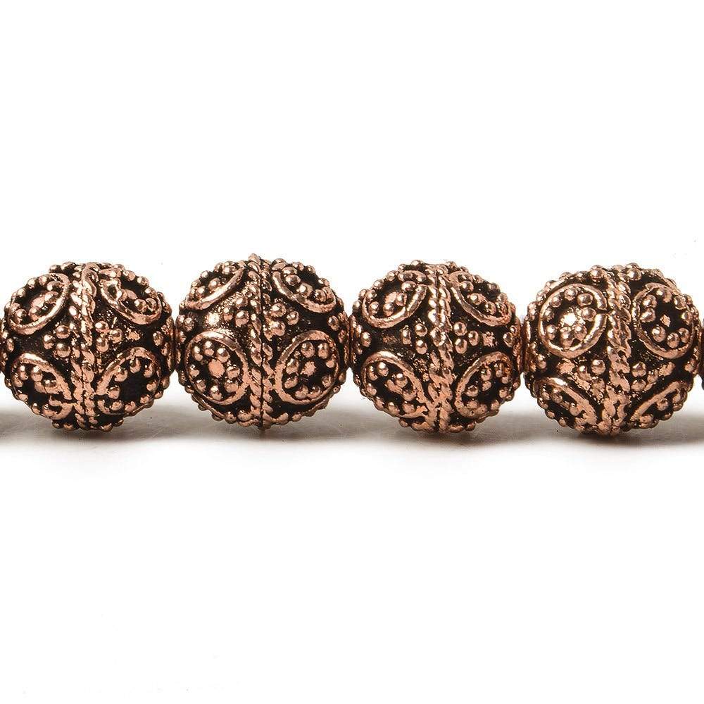 10mm Copper Bead Bead Round Miligrain Circles 8 inch 18 pcs (ONLINE ORDER ONLY)
