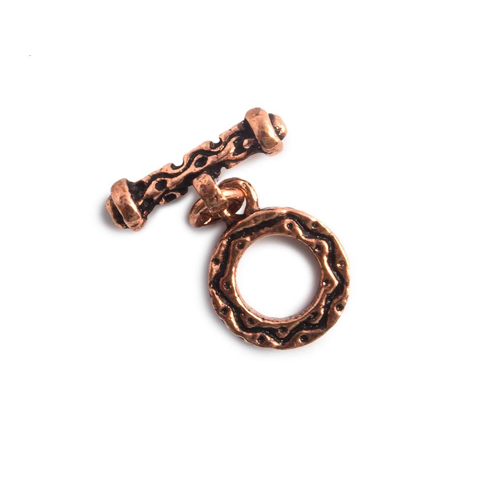 10mm Copper Round Toggle, Antiqued Set of 5 (ONLINE ORDER ONLY)