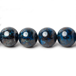 10mm Dark Chrysocolla Plain Rounds 16 inch 40 beads A (ONLINE ORDER ONLY)