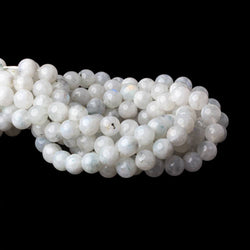 10mm Dendritic Rainbow Moonstone plain rounds 16 inch 40 beads A (ONLINE ORDER ONLY)