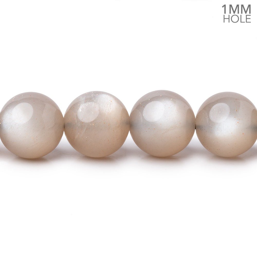 10mm Greige Moonstone Plain Round Beads 15.5 inch 39 pieces AAA 1mm Hole (ONLINE ORDER ONLY)