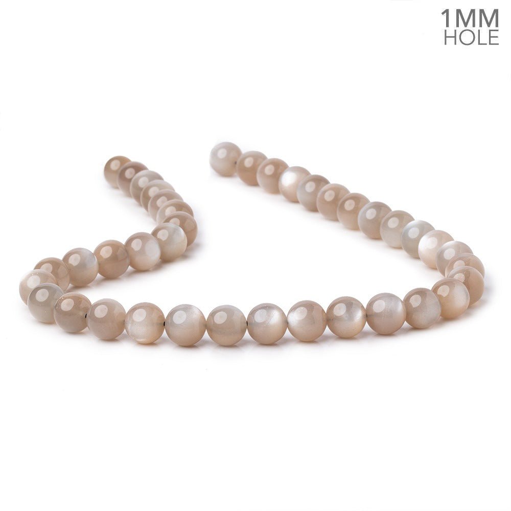 10mm Greige Moonstone Plain Round Beads 15.5 inch 39 pieces AAA 1mm Hole (ONLINE ORDER ONLY)
