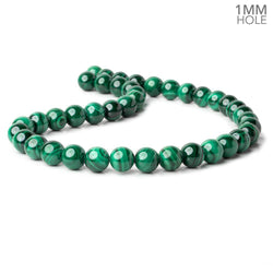 10mm Malachite plain round large hole beads 16 inch 41 pieces A (ONLINE ORDER ONLY)