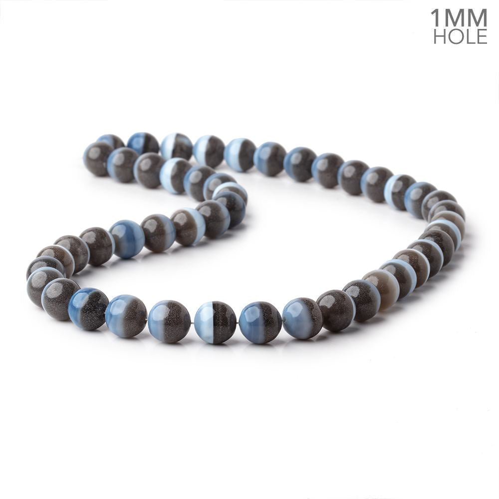 10mm Owyhee Blue Opal & Grey Agate Plain Round Beads 18 inch 47 pieces AAA (ONLINE ORDER ONLY)