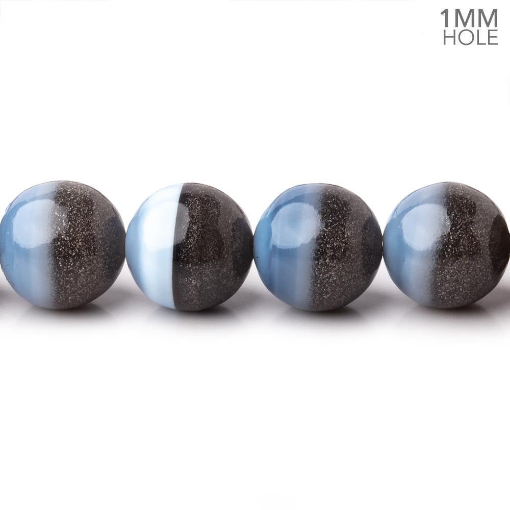 10mm Owyhee Blue Opal & Grey Agate Plain Round Beads 18 inch 47 pieces AAA (ONLINE ORDER ONLY)