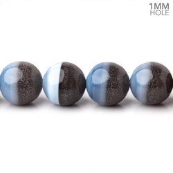 10mm Owyhee Blue Opal & Grey Agate Plain Round Beads 18 inch 47 pieces AAA (ONLINE ORDER ONLY)