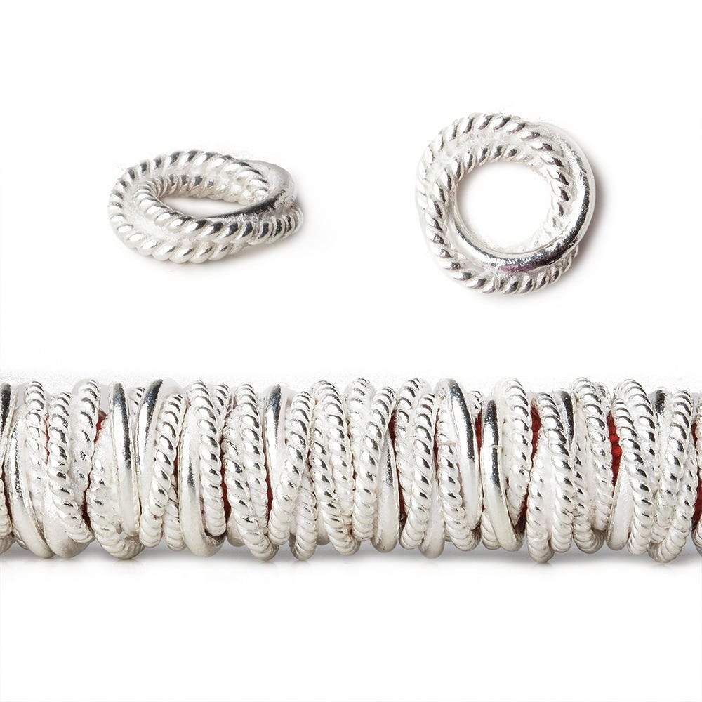 10mm Plain & Twist Mobius Spacers with 5mm Large Hole 8 inch 82 Beads (ONLINE ORDER ONLY)