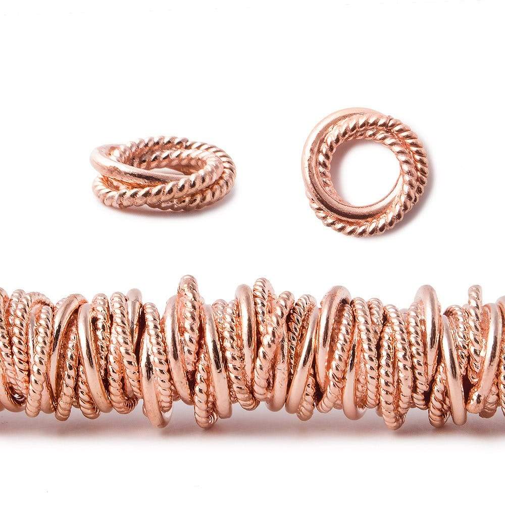 10mm Plain & Twist Mobius Spacers with 5mm Large Hole 8 inch 82 Beads (ONLINE ORDER ONLY)