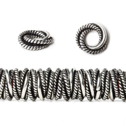 10mm Plain & Twist Mobius Spacers with 5mm Large Hole 8 inch 82 Beads (ONLINE ORDER ONLY)