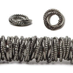 10mm Plain & Twist Mobius Spacers with 5mm Large Hole 8 inch 82 Beads (ONLINE ORDER ONLY)