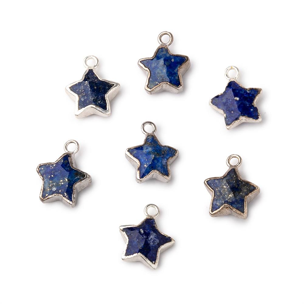 10mm Silver Leafed Lapis Lazuli Faceted Star Focal Pendant 1 piece (ONLINE ORDER ONLY)