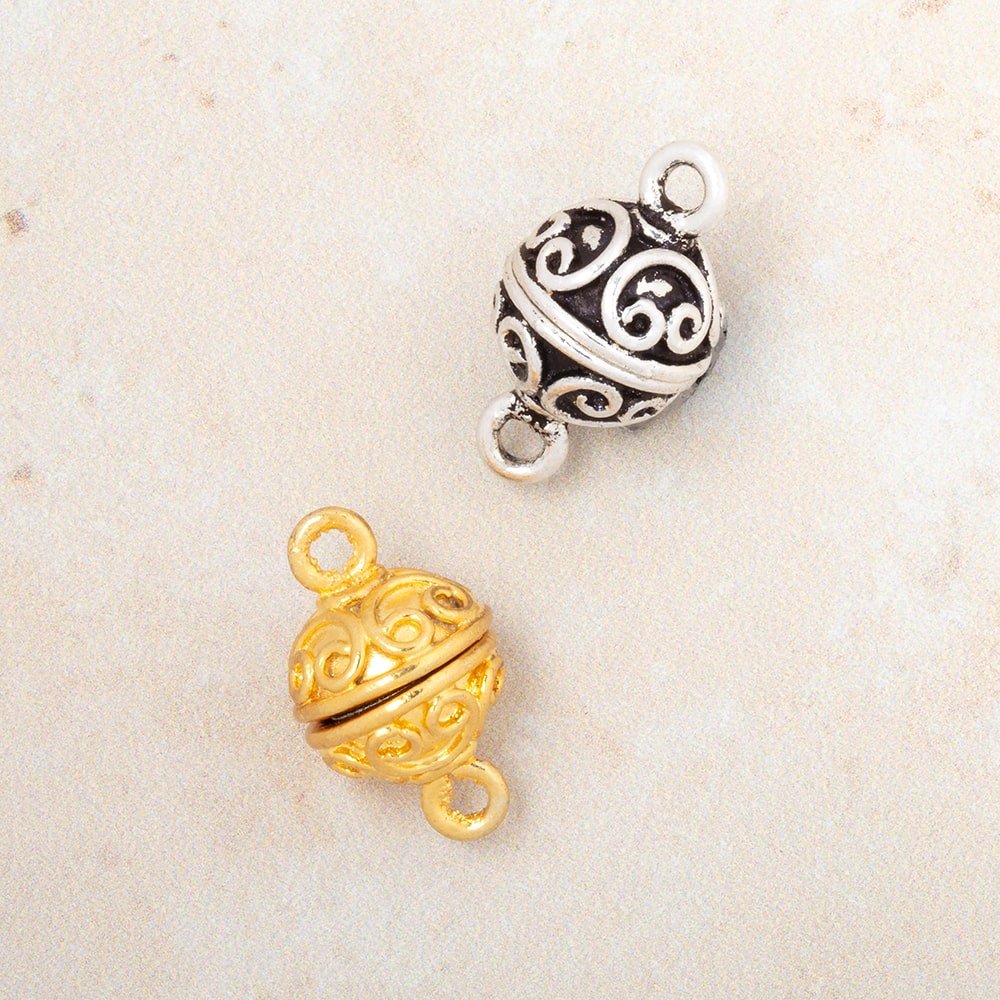 10mm Simple Scroll Design Magnetic Clasp 1 piece