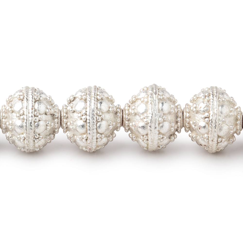 10mm Sterling Silver plated Copper Bali Dot Round Bead 8 inch 21 pieces (ONLINE ORDER ONLY)