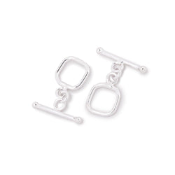 10mm Sterling Silver Rounded Square Toggle 1 piece (ONLINE ORDER ONLY)