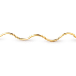 10mm x 1mm 22kt Gold Plated  Copper Curved Tube Beads 7.5 inch 20 pieces
