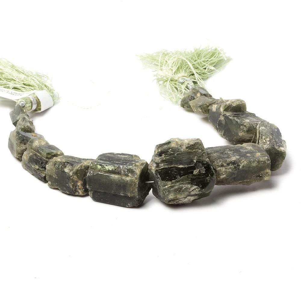 10x10-20x21mm Chrome Diopside Straight Drilled Natural Crystal 7.5 inch 13 pieces (ONLINE ORDER ONLY)