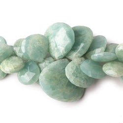 10x10-26x26mm Milky Aquamarine Faceted Heart Beads 8.5 inch 52 pieces (ONLINE ORDER ONLY)