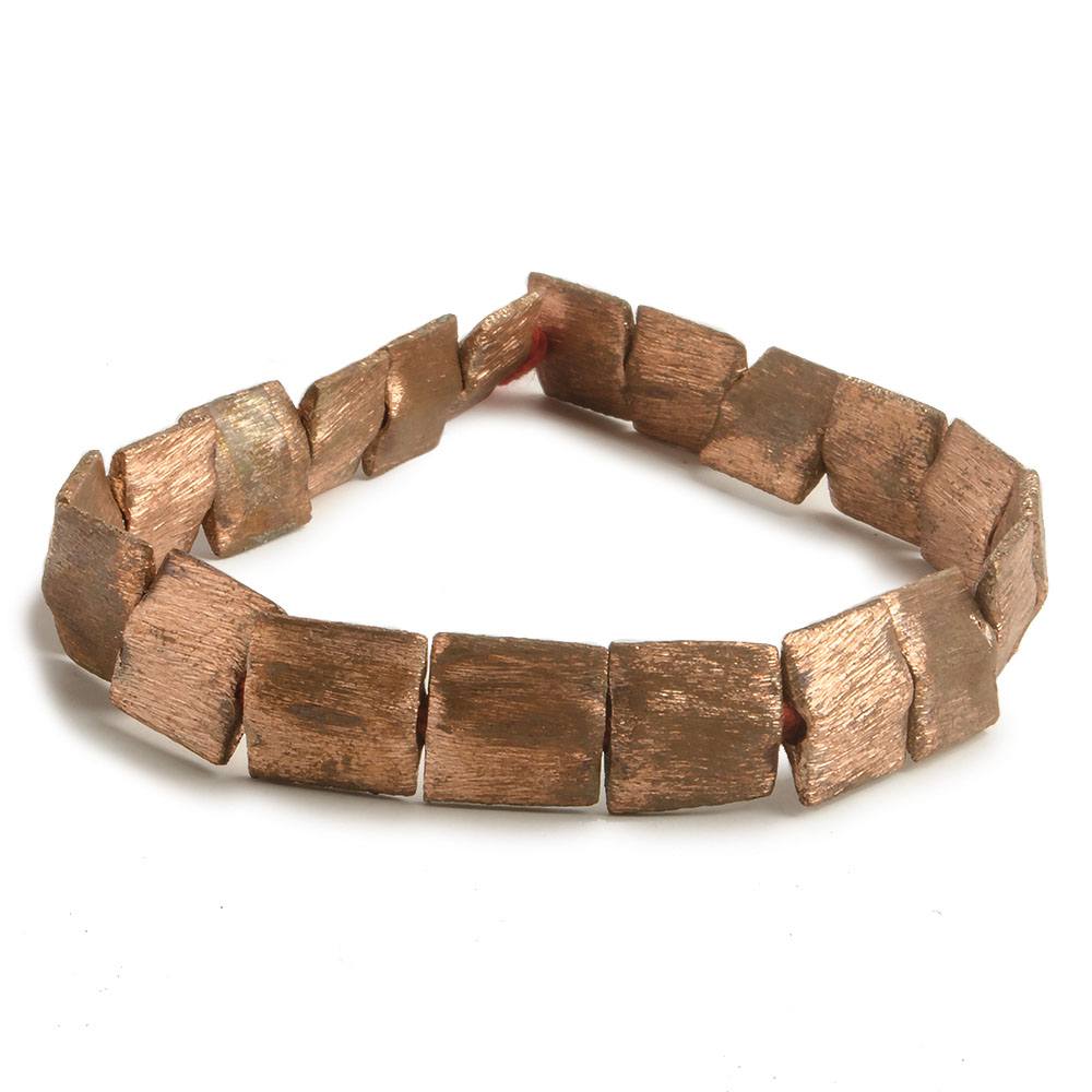 10mm Copper Brushed Square Beads 8 inch 20 pieces (ONLINE ORDER ONLY)