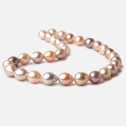 10x11-11x11mm Tri Color Baroque Freshwater Pearls 16 inch 33 pieces AAA grade (ONLINE ORDER ONLY)