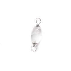 10x5mm Silver Leafed Crystal Quartz 4 sided Marquise Connector 1 piece (ONLINE ORDER ONLY)