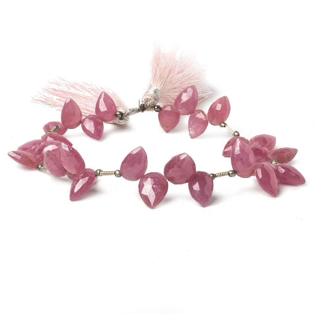 10x6-12x9mm Ruby shoulder drilled faceted pear Beads 7.75 inch 28 pieces (ONLINE ORDER ONLY)