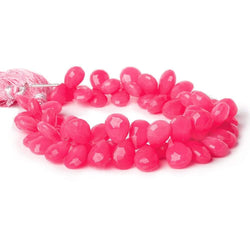 10x7-12x8mm Hot Pink Chalcedony Faceted Pear 8 inch 60 Beads (ONLINE ORDER ONLY)