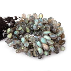 5x8-10x7mm Labradorite Plain Pear Beads 7 inch 50 pieces (ONLINE ORDER ONLY)
