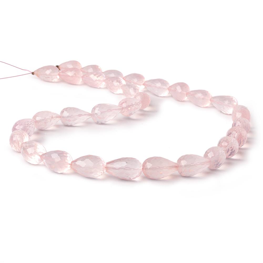 9x7-14x7mm Rose Quartz straight drilled faceted tear drops 16 inch 35 pieces (ONLINE ORDER ONLY)
