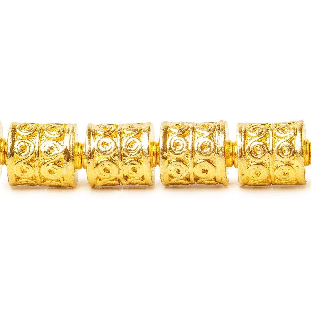 10x8mm 22kt Gold Plated Copper Bead Wave Scroll Cylinder Tube 8 inch 20 pieces (ONLINE ORDER ONLY)