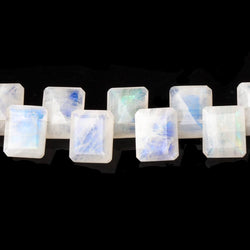 10x8mm Rainbow Moonstone Emerald Cut Rectangles 7.5 inch 30 Beads AA (ONLINE ORDER ONLY)