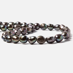 10x9-11x10mm Dark Peacock Baroque 2.5mm large hole Pearls 15 in. 37 pcs (ONLINE ORDER ONLY)