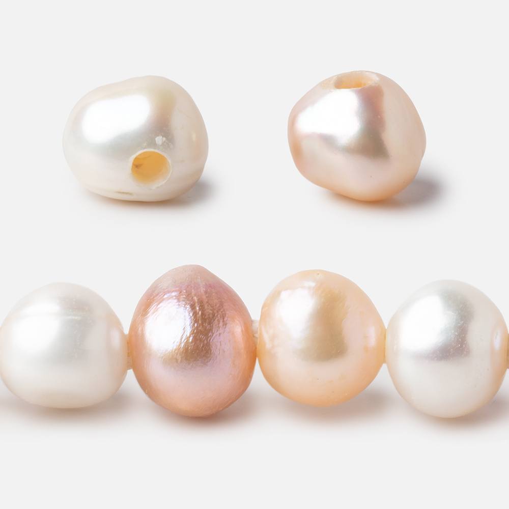 10x9-12x10mm Tri-Color Baroque 2.5mm Large Hole Pearls 15 inch 40 beads (ONLINE ORDER ONLY)