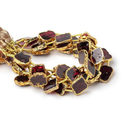 10x9-14x10mm Gold Leaf Garnet Plain Slice Strand 9 Beads (ONLINE ORDER ONLY)