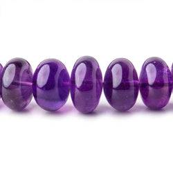 7-9mm Amethyst Plain Rondelle Beads 16 inch 88 pieces AA