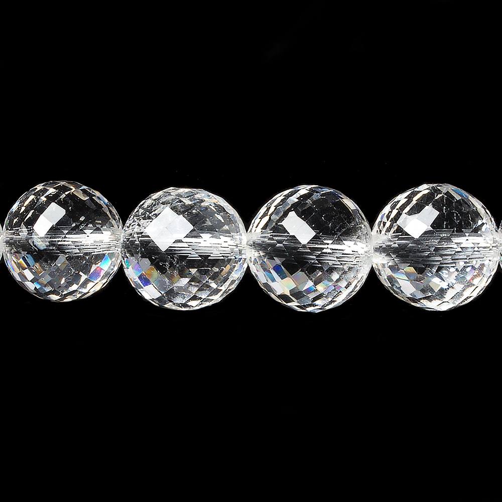 10mm Crystal Quartz faceted round beads 16 inch 42 pieces AAA (ONLINE ORDER ONLY)