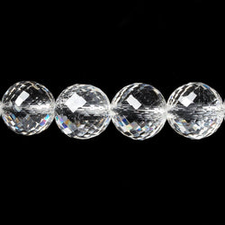 10mm Crystal Quartz faceted round beads 16 inch 42 pieces AAA (ONLINE ORDER ONLY)